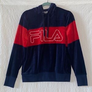 FILA Color Block Velour Hoodie